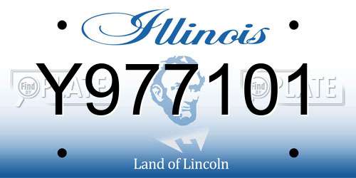 Y977101 Illinois License Plate