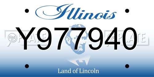 Y977940 Illinois License Plate