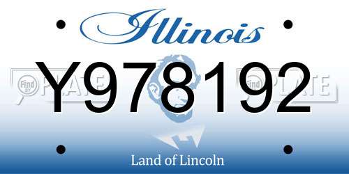 Y978192 Illinois License Plate
