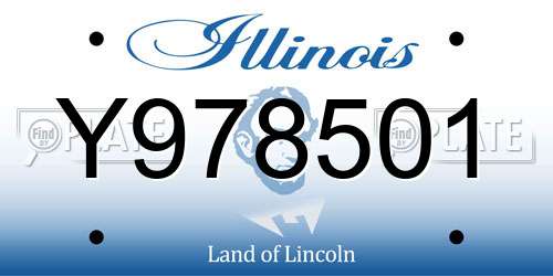 Y978501 Illinois License Plate