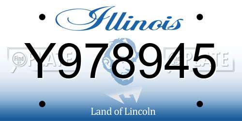 Y978945 Illinois License Plate