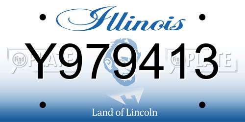 Y979413 Illinois License Plate