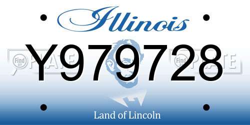 Y979728 Illinois License Plate