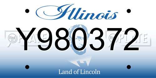 Y980372 Illinois License Plate