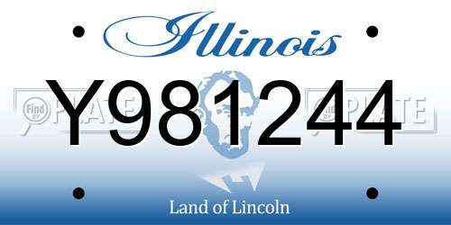Y981244 Illinois License Plate