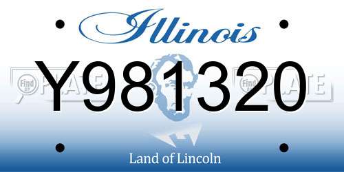 Y981320 Illinois License Plate