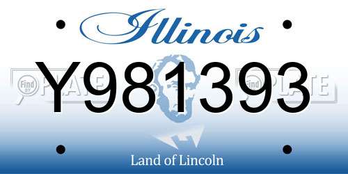 Y981393 Illinois License Plate