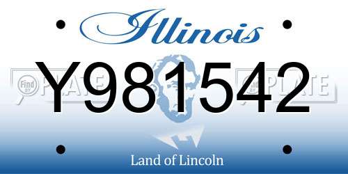 Y981542 Illinois License Plate