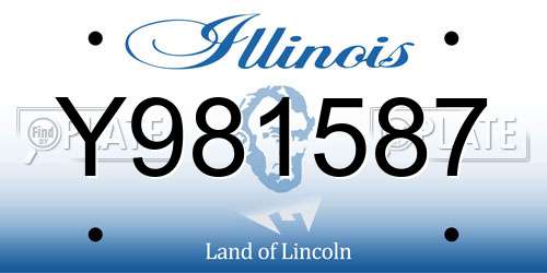 Y981587 Illinois License Plate