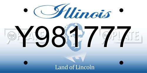 Y981777 Illinois License Plate