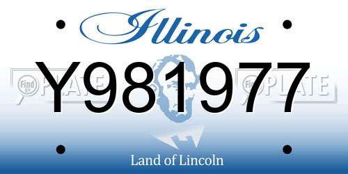 Y981977 Illinois License Plate