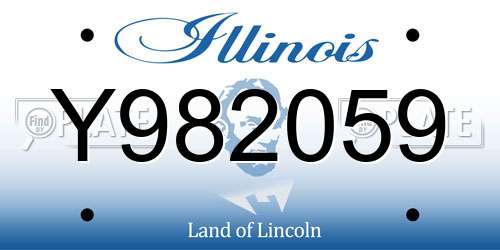 Y982059 Illinois License Plate