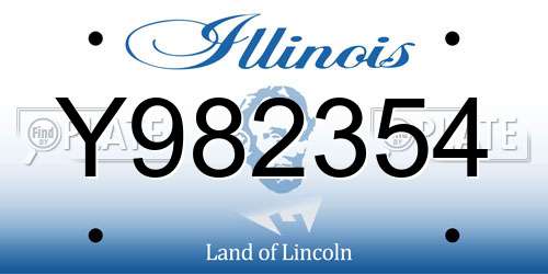 Y982354 Illinois License Plate