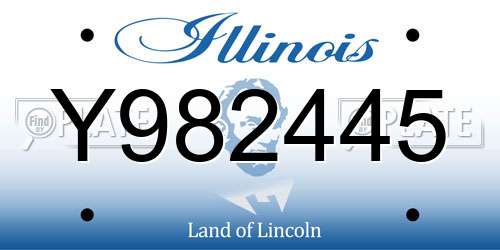 Y982445 Illinois License Plate