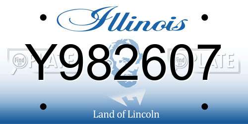 Y982607 Illinois License Plate