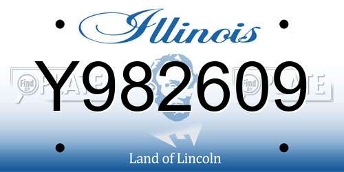 Y982609 Illinois License Plate