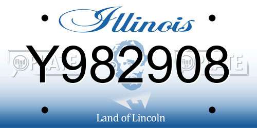 Y982908 Illinois License Plate