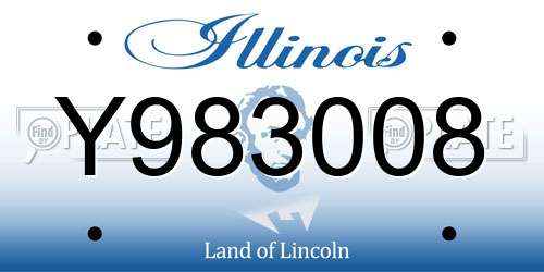 Y983008 Illinois License Plate