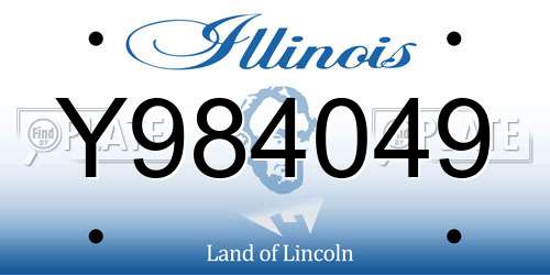 Y984049 Illinois License Plate