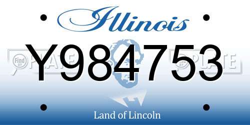 Y984753 Illinois License Plate