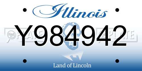 Y984942 Illinois License Plate