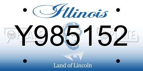Y985152 Illinois License Plate