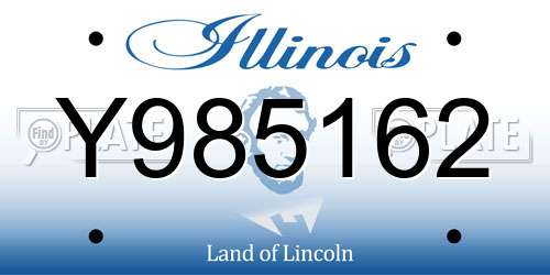 Y985162 Illinois License Plate