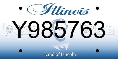 Y985763 Illinois License Plate