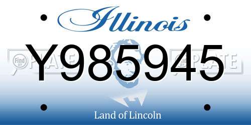 Y985945 Illinois License Plate