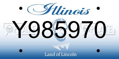 Y985970 Illinois License Plate