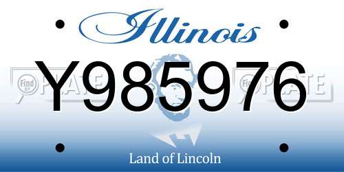 Y985976 Illinois License Plate