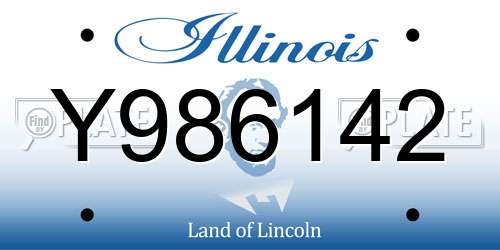 Y986142 Illinois License Plate