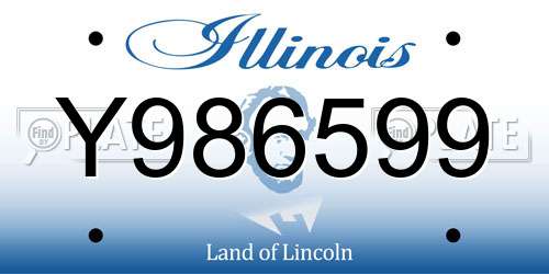 Y986599 Illinois License Plate