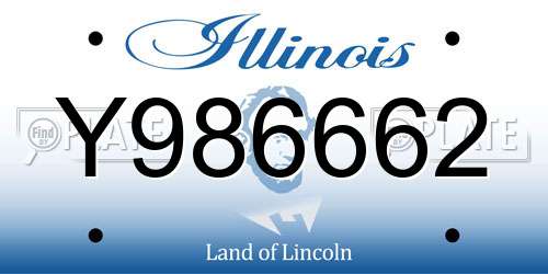 Y986662 Illinois License Plate
