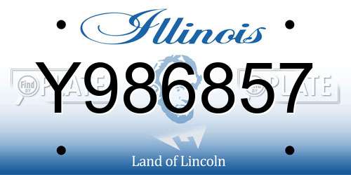 Y986857 Illinois License Plate