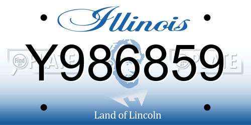 Y986859 Illinois License Plate
