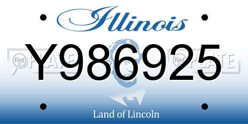 Y986925 Illinois License Plate