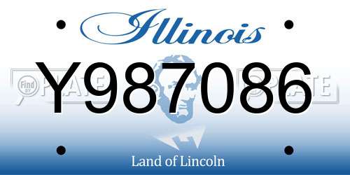 Y987086 Illinois License Plate
