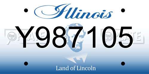 Y987105 Illinois License Plate