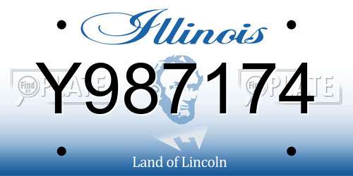Y987174 Illinois License Plate
