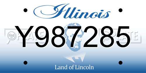 Y987285 Illinois License Plate