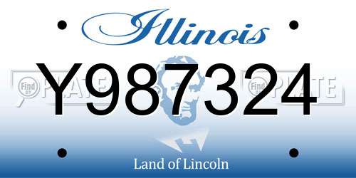 Y987324 Illinois License Plate