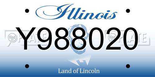 Y988020 Illinois License Plate