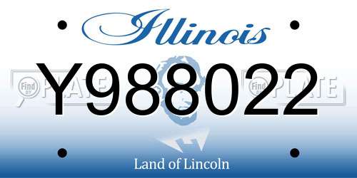 Y988022 Illinois License Plate
