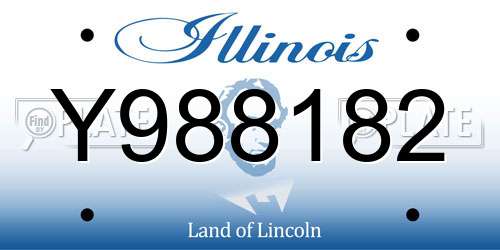 Y988182 Illinois License Plate