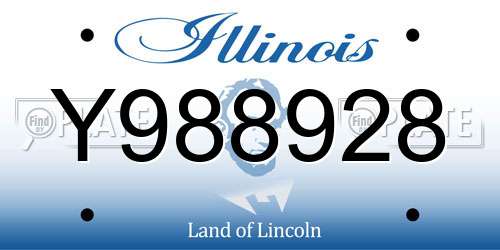 Y988928 Illinois License Plate
