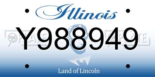 Y988949 Illinois License Plate