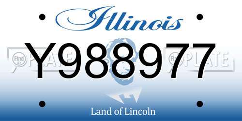 Y988977 Illinois License Plate
