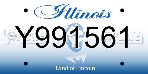 Y991561 Illinois License Plate