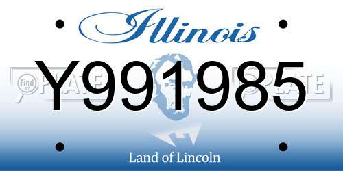 Y991985 Illinois License Plate